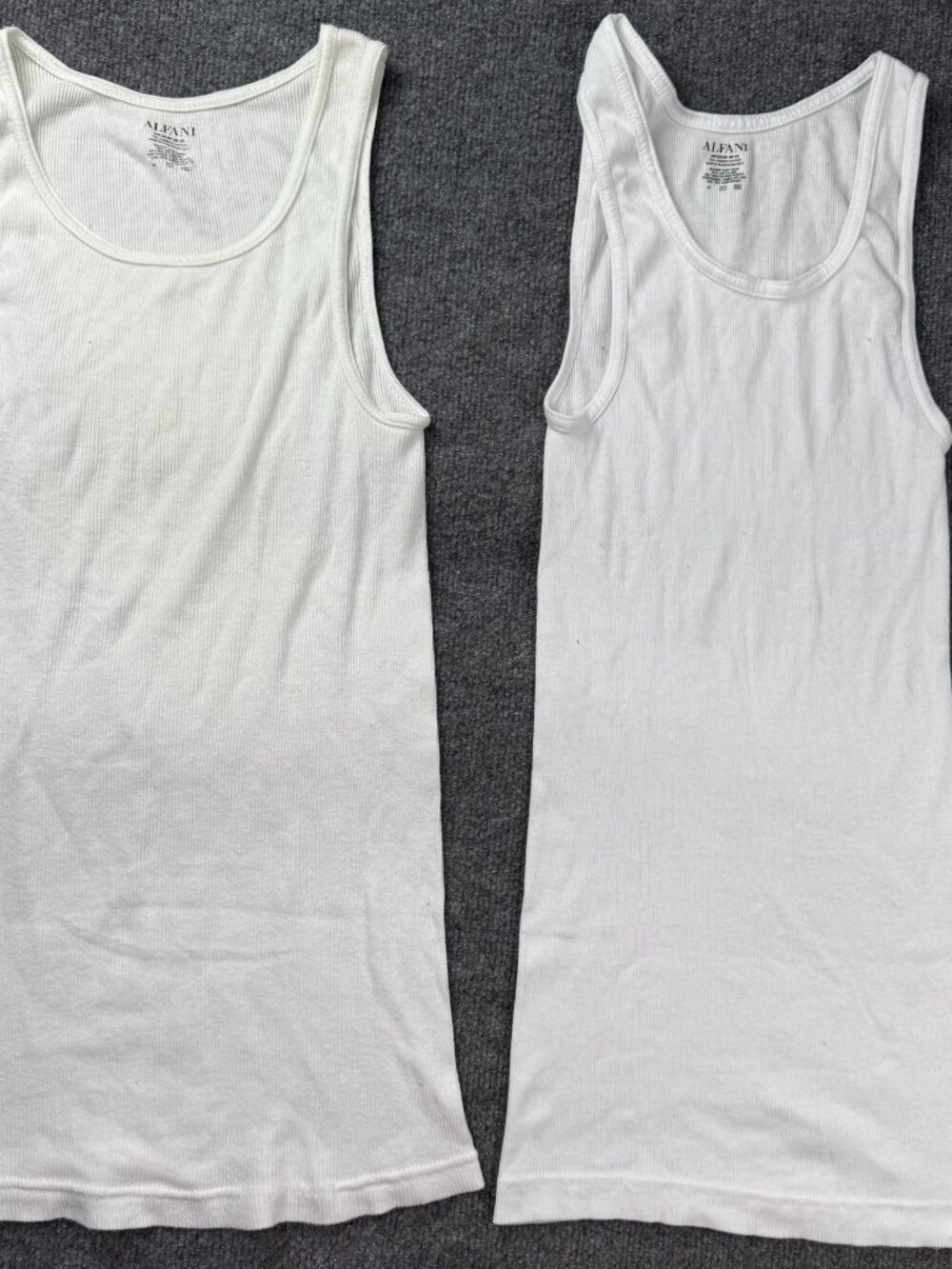 Alfani Men's 2 Pack Ribbed Tank Top Undershirts White Size Medium 38-40 Fair